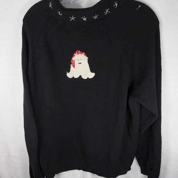 VTG Y2K Heirloom Collectibles Size XL Christmas Cardigan Snowflakes Polar Bears - Picture 10 of 11